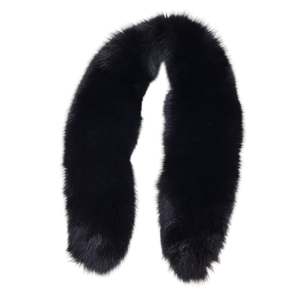 Genuine Fox Fur Collar Stole Black Brown Salvaged DIY
